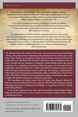A History of the Book in America: Volume 1: The Colonial Book in the Atlantic World (History of the Book in America (University ,Used