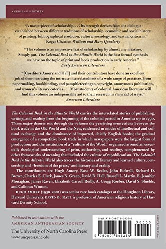 A History Of The Book In America: Volume 1: The Colonial Book In The Atlantic World (History Of The Book In America (University ,New