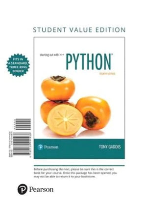 Starting Out with Python, Student Value Edition,Used