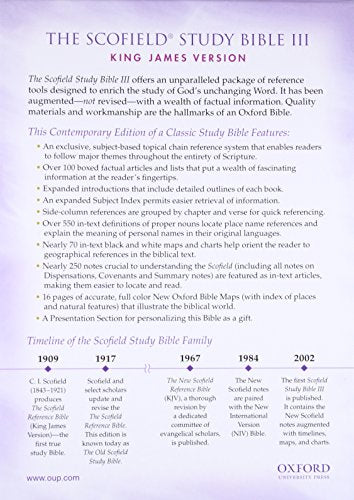 Holy Bible: King James Version, The Scofield Study Bible III, Duradera Zipper Black,Used