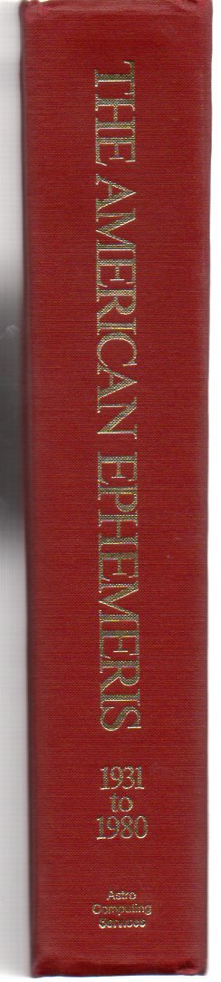 American Ephemeris 1931 To 1980 And Book Of Tables