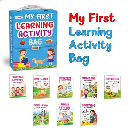ChildrenS Educational Activity Book Collection : KidS First Library Bag, Learning Book For Preschoolers, Educational Picture Books For Toddlers Of 8 Activity Books