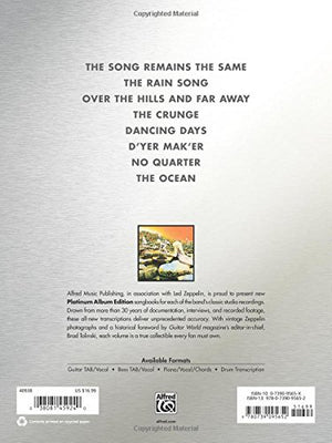 Led Zeppelin  Houses of the Holy Platinum Bass Guitar: Authentic Bass TAB (Alfred's Platinum Album Editions),Used