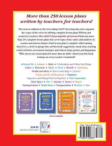 The GIANT Encyclopedia of Lesson Plans for Children 3 to 6: More Than 250 Lesson Plans Created by Teachers for Teachers,New