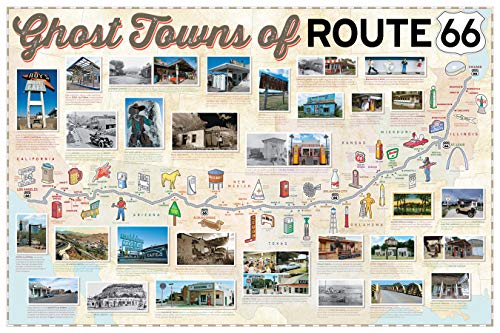 Ghost Towns Of Route 66: The Forgotten Places Along Americas Famous Highway  Includes 24In X 36In Foldout Map,Used