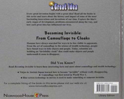 Becoming Invisible: from Camouflage to Cloaks: From Camouflage to Cloaks (Great Idea),Used