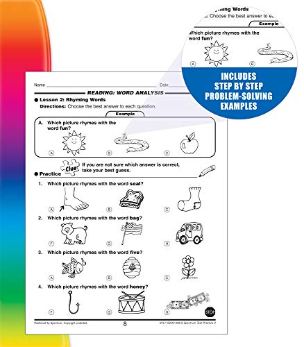 Spectrum Test Practice 2nd Grade Workbook, Math, Language Arts, Reading Comprehension, Grammar, Spelling, Vocabulary, and Writin,New