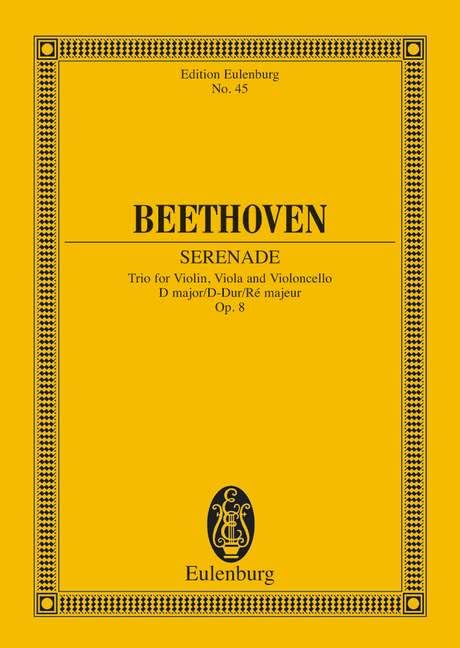 String Trio in D Major, Op. 8: Serenade  Study Score,Used