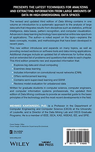 Data Mining: Concepts, Models, Methods, and Algorithms,Used