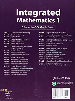 Student Edition 2015 (Hmh Integrated Math 1)-new