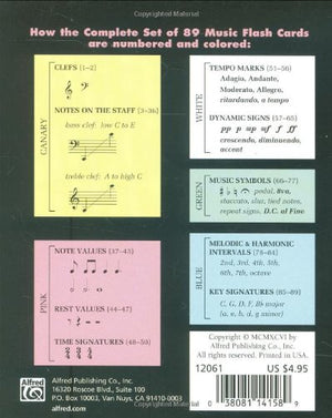 Complete Color Coded Flash Cards for All Beginning Music Students,New