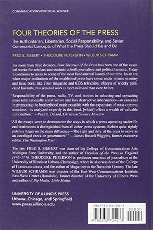 Four Theories Of The Press: The Authoritarian, Libertarian, Social Responsibility And Soviet Communist Concepts Of What The Pres