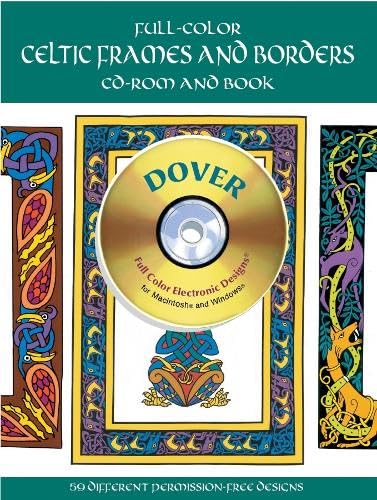 FullColor Celtic Frames and Borders (Dover FullColor Electronic Design) (Book & CDROM),Used