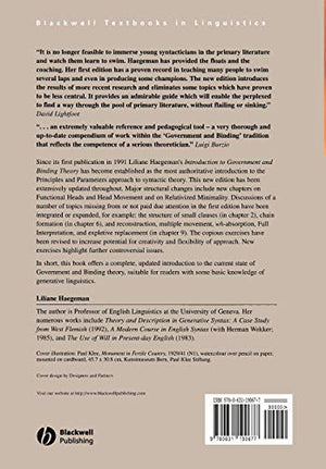 Introduction to Government and Binding Theory,New