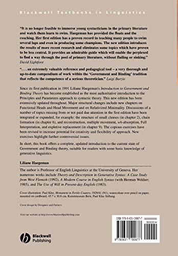 Introduction to Government and Binding Theory,New