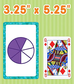 Carson Dellosa Fraction Number Flash Cards For Kids Ages 8+, Math Flash Cards With Fraction Facts From Whole Number To Ninths, G,Used