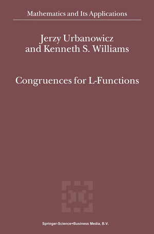 Congruences for LFunctions (Mathematics and Its Applications, 511),New