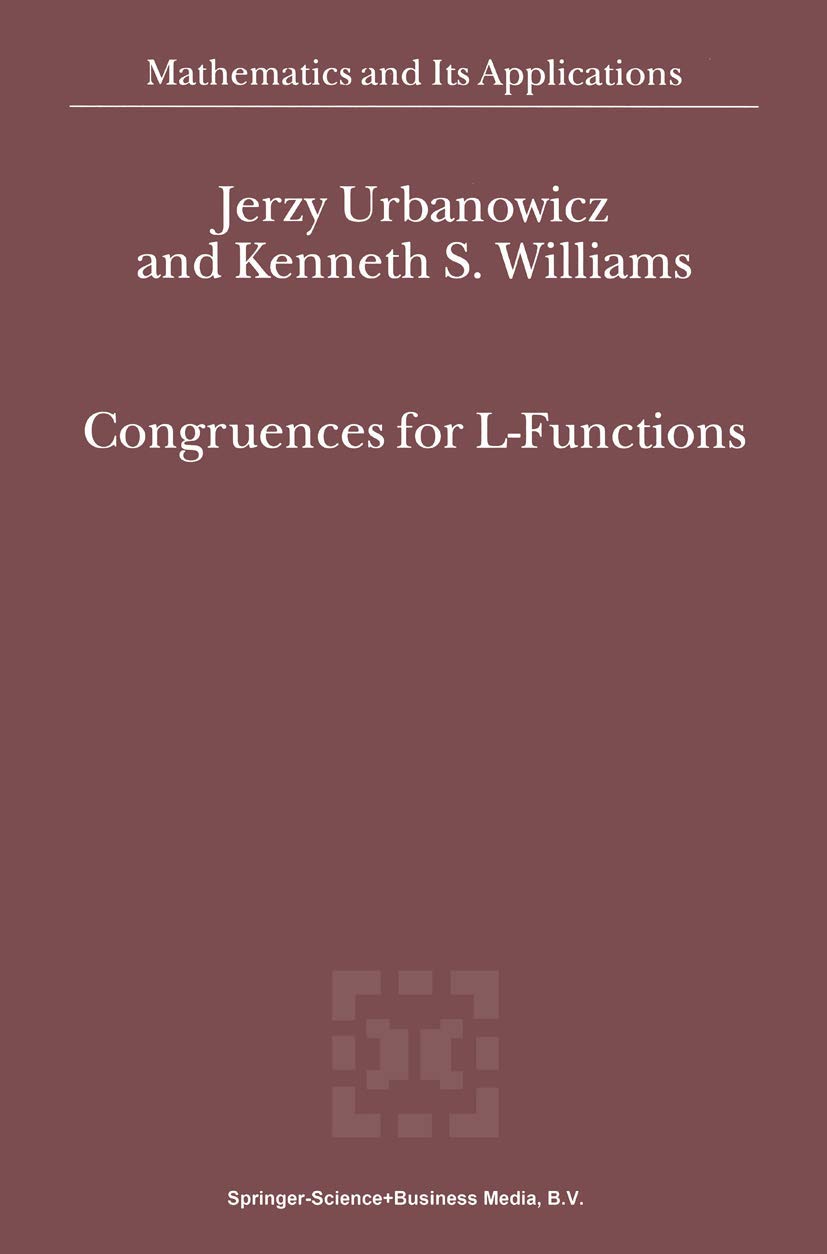 Congruences for LFunctions (Mathematics and Its Applications, 511),New