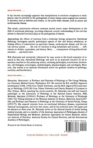 Nutritional Pathology: Pathobiochemistry of Dietary Imbalances (Biochemistry of Disease),Used