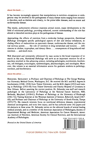 Nutritional Pathology: Pathobiochemistry of Dietary Imbalances (Biochemistry of Disease),Used