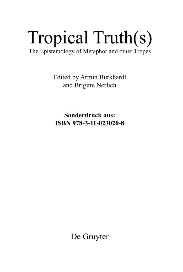 Tropical Truth(s): The Epistemology of Metaphor and other Tropes,Used