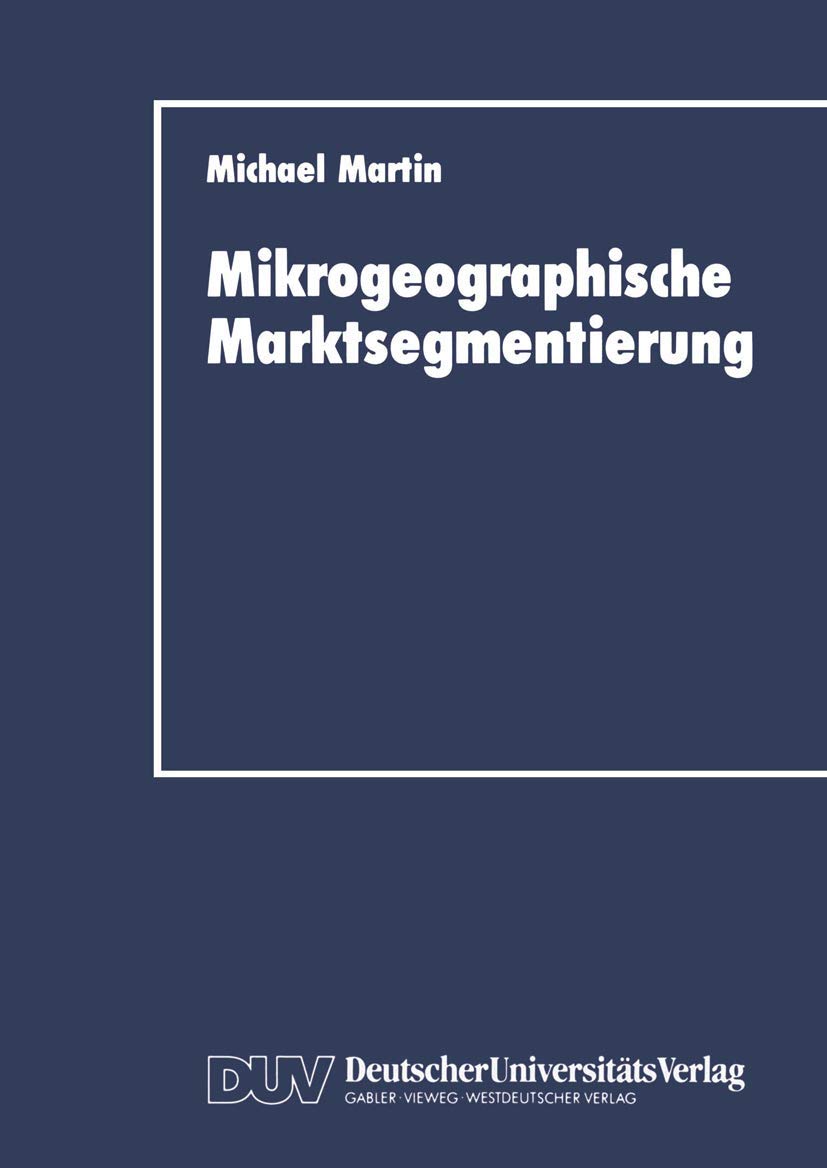 Mikrogeographische Marktsegmentierung (German Edition),Used