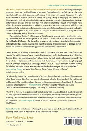 The Will To Improve: Governmentality, Development, And The Practice Of Politics,Used