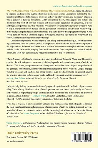 The Will To Improve: Governmentality, Development, And The Practice Of Politics,Used