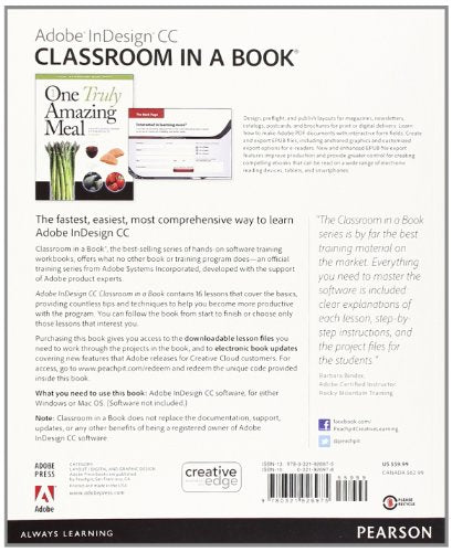 Adobe Indesign Cc: Classroom In A Book,New
