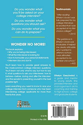 Perfect Prep: An Insider's Guide to Acing Your College Interview,Used