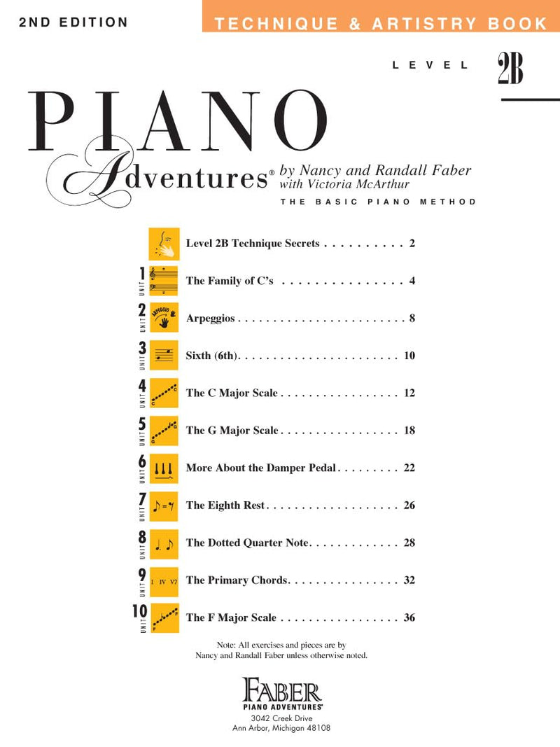 Piano Adventures  Technique & Artistry Book  Level 2B,Used