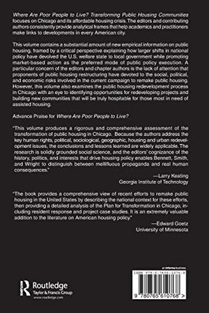 Where are Poor People to Live?: Transforming Public Housing Communities (Cities and Contemporary Society),Used