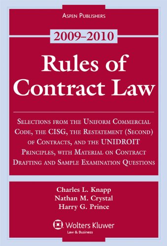 Rules Of Contract Law 2009 Statutory Supplement,Used