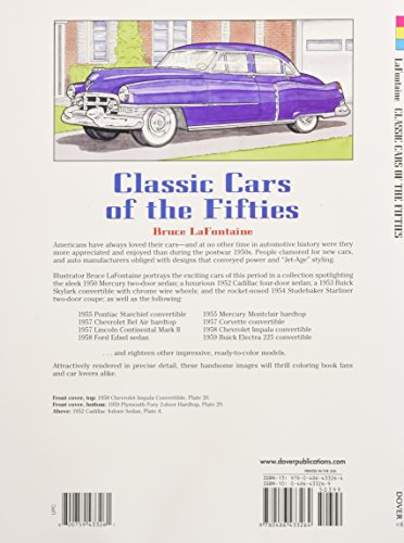 Classic Cars Of The Fifties Coloring Book (Dover Planes Trains Automobiles Coloring),Used