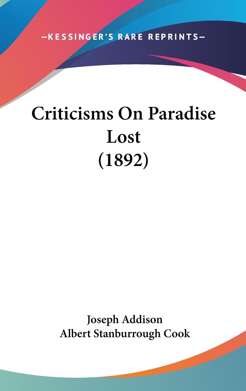 Criticisms On Paradise Lost (1892),Used