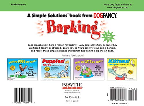 Barking (CompanionHouse Books) Plus Training Tips (Simple Solutions Series),Used