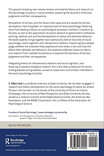 Social Psychology And Justice (Frontiers Of Social Psychology),New