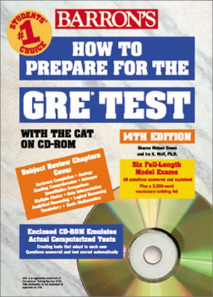 Barron's How to Prepare for the Gre Graduate Record Examination (Barron's How to Prepare for the Gre Test (Book and CDRom), 14t,Used