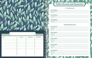 Bill Organizer: Keep Life Organized (Includes 12 Pockets and Password Log),New