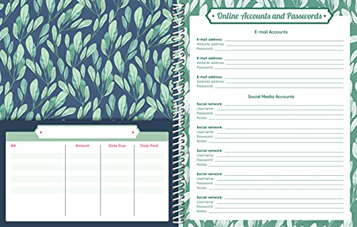 Bill Organizer: Keep Life Organized (Includes 12 Pockets and Password Log),New