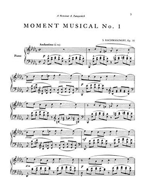 Rachmaninoff: Six Moments Musicaux, Op. 16 for Piano (Kalmus Edition),Used