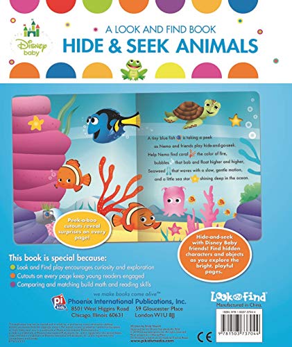 Disney Baby Mickey, Minnie, Princess and More!  Hide & Seek Animals, A Look and Find Book  PI Kids