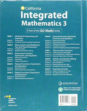 Student Edition (Hmh Integrated Math 3)-new