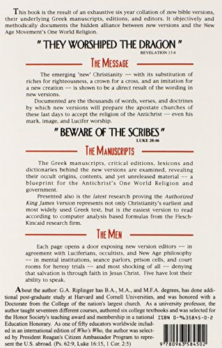 New Age Bible Versions: An Exhaustive Documentation of the Message, Men & Manuscripts Moving Mankind to the Antichrist's One Wor,New