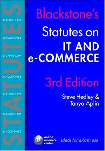 Blackstone's Statutes on IT and eCommerce (Blackstone's Statute Book Series),Used