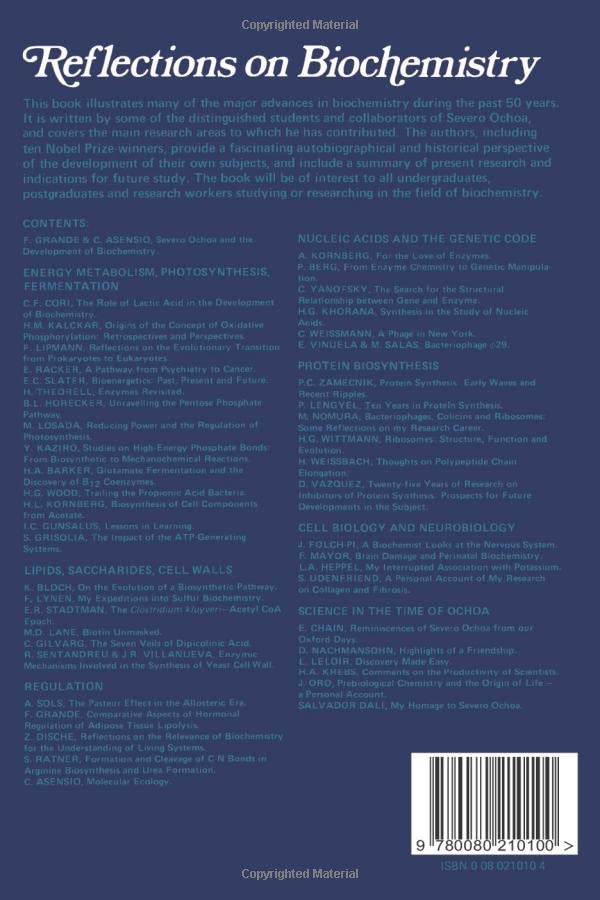 Reflections On Biochemistry: In Honour Of Severo Ochoa-new