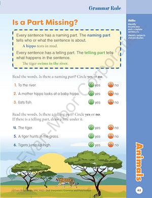 Evanmoor Skill Sharpeners Grammar And Punctuation Grade 1, Fullcolor Activity Book  Supplemental Homeschool Workbook