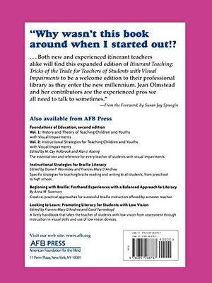 Itinerant Teaching: Tricks Of The Trade For Teachers Of Students With Visual Impairments,Used