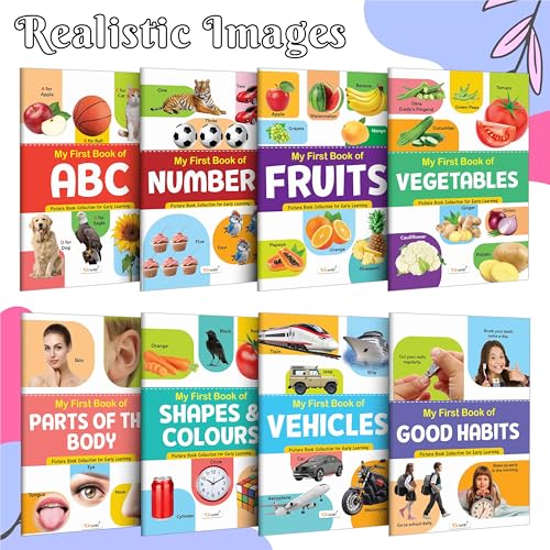 My First Picture Book Collection For Early Learning : Collection Of Early Learning Books, Preschool Kids Book, 8 Topics Learning Books For Kids