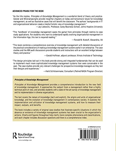 Principles of Knowledge Management,Used